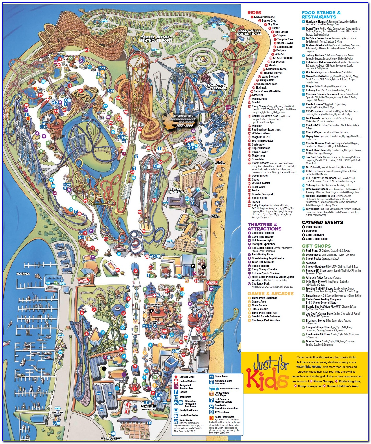 Cedar Point Hotels Map