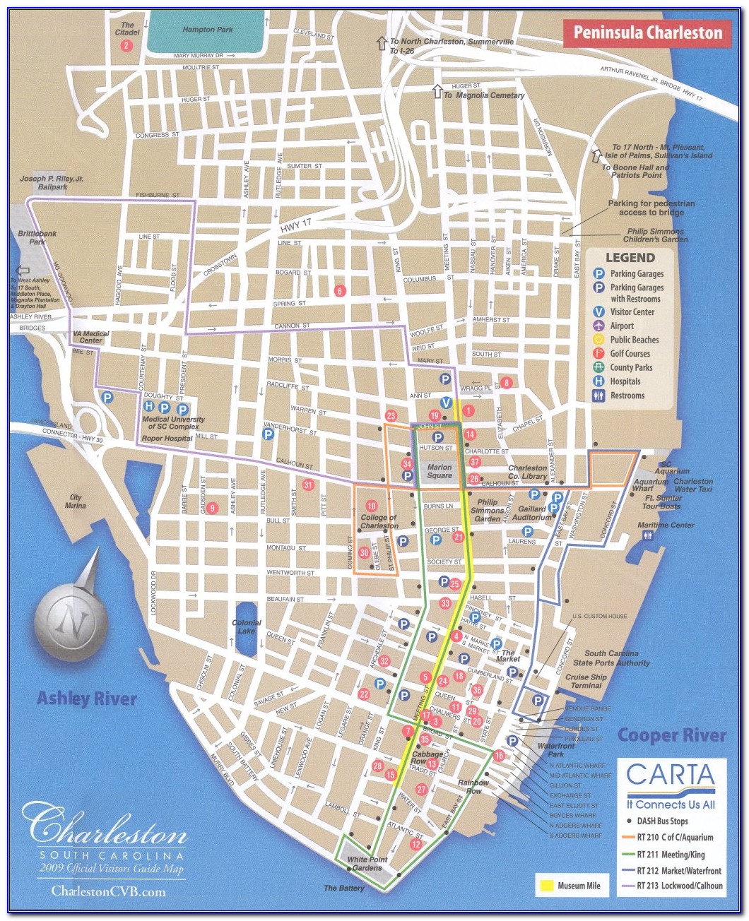 Charleston Historic District Hotel Map