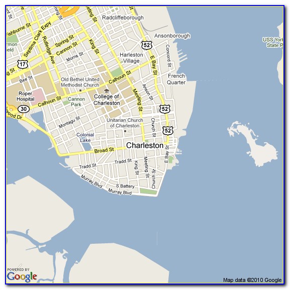 Charleston Sc Downtown Hotel Map