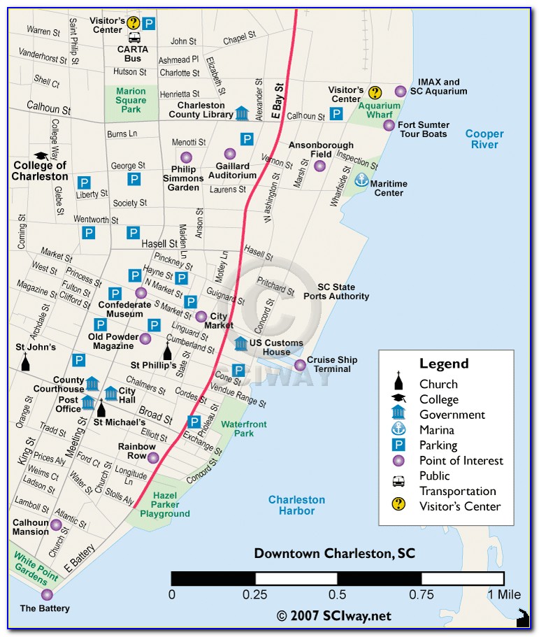 Charleston Sc Historic District Hotel Map