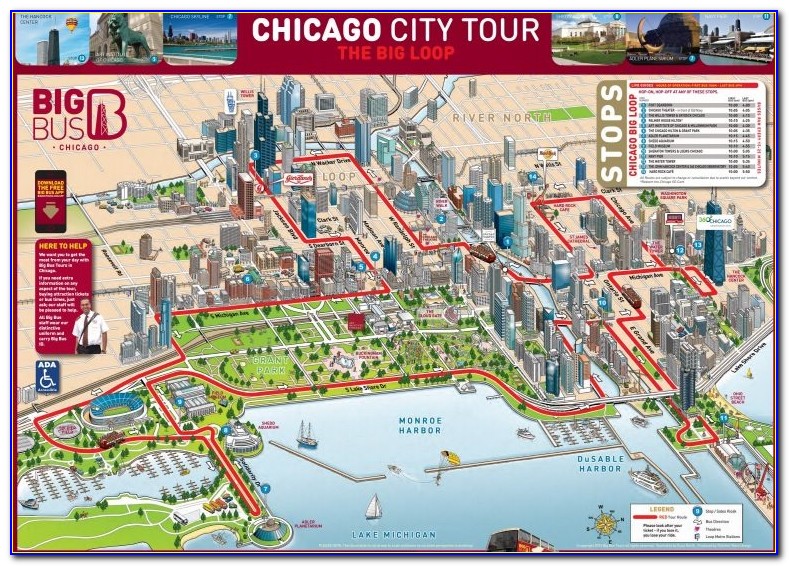 Chicago Hop On Hop Off Trolley Map