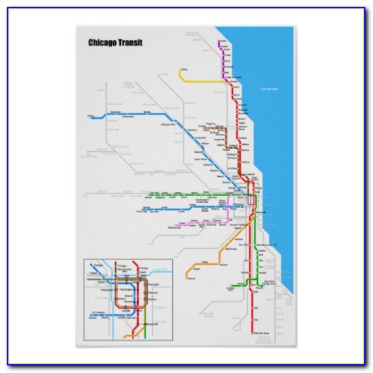 Chicago Subway Map Poster