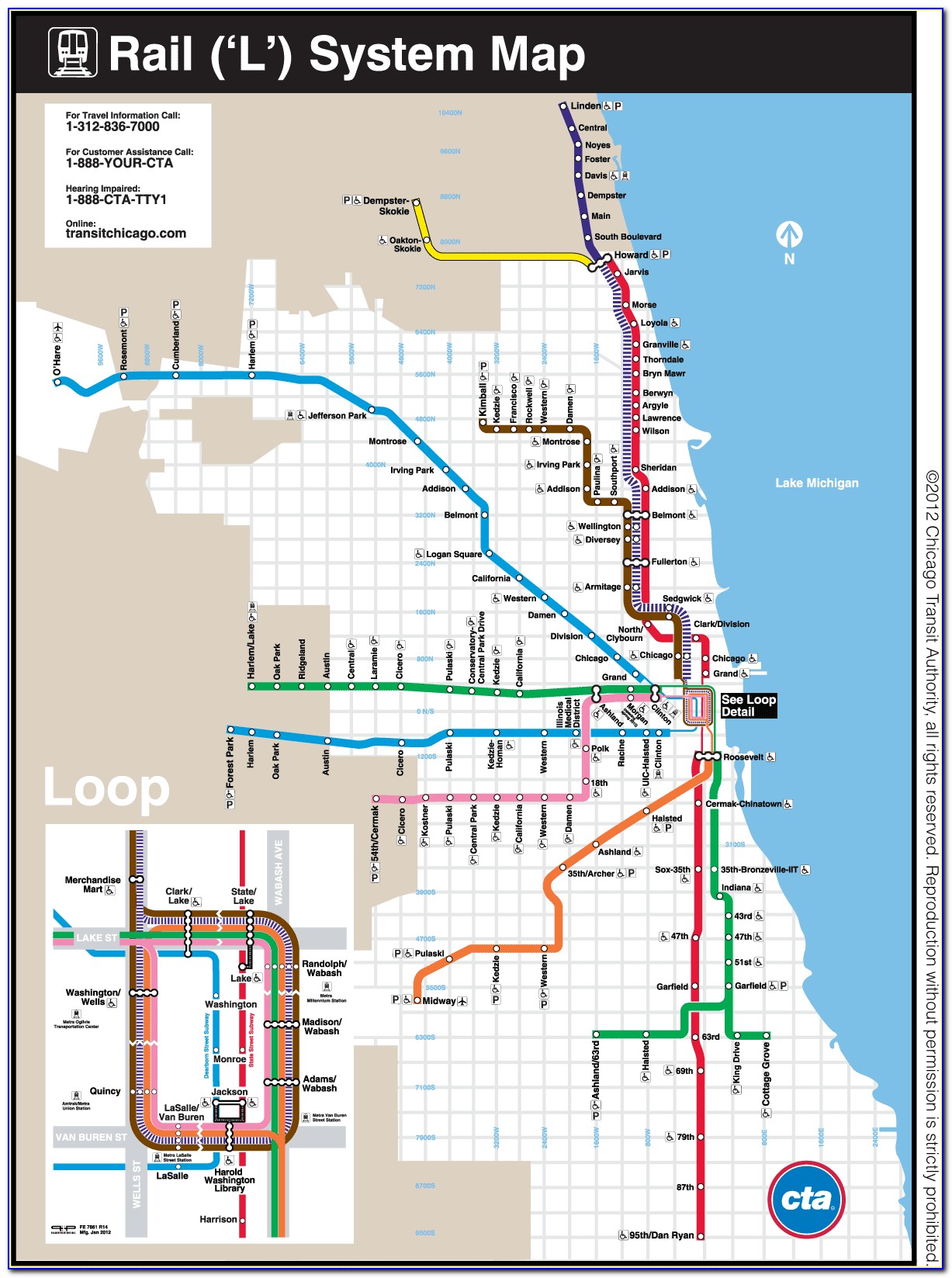 Chicago Transit Map Poster