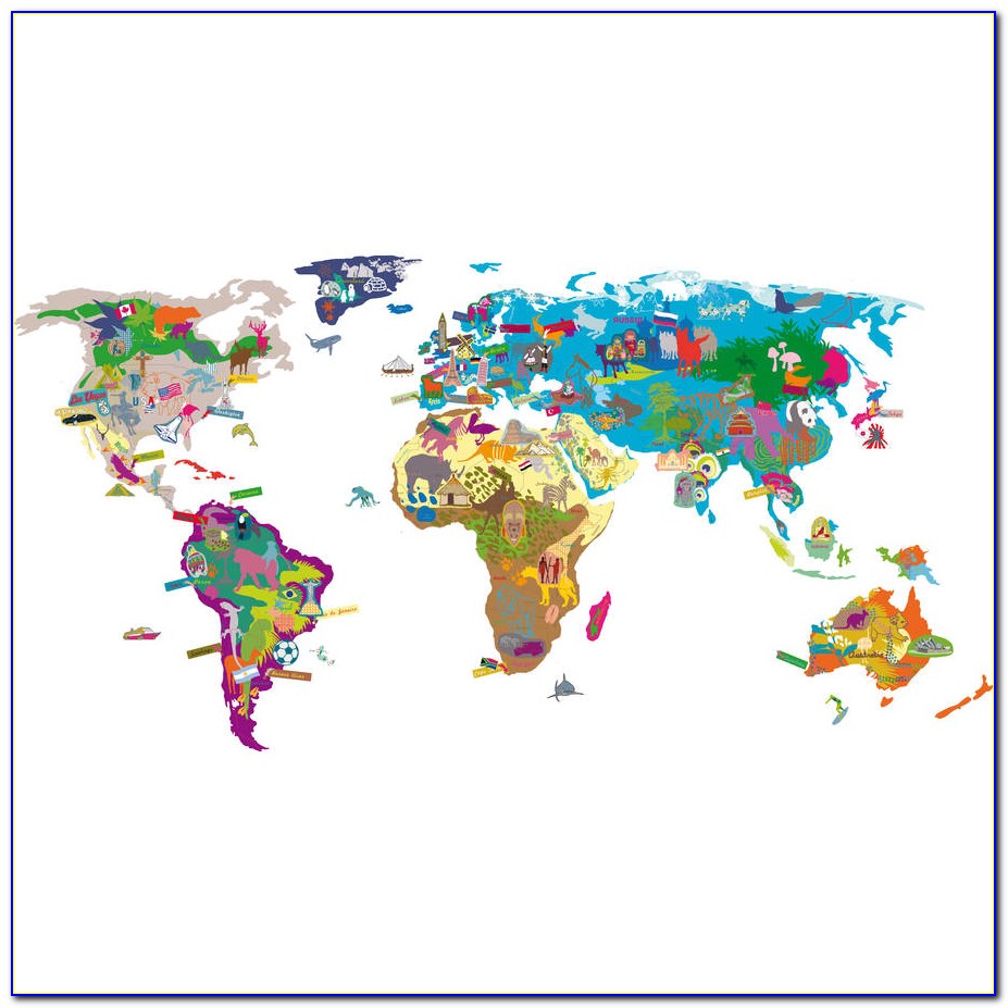 Childrens Map Of The World Decal