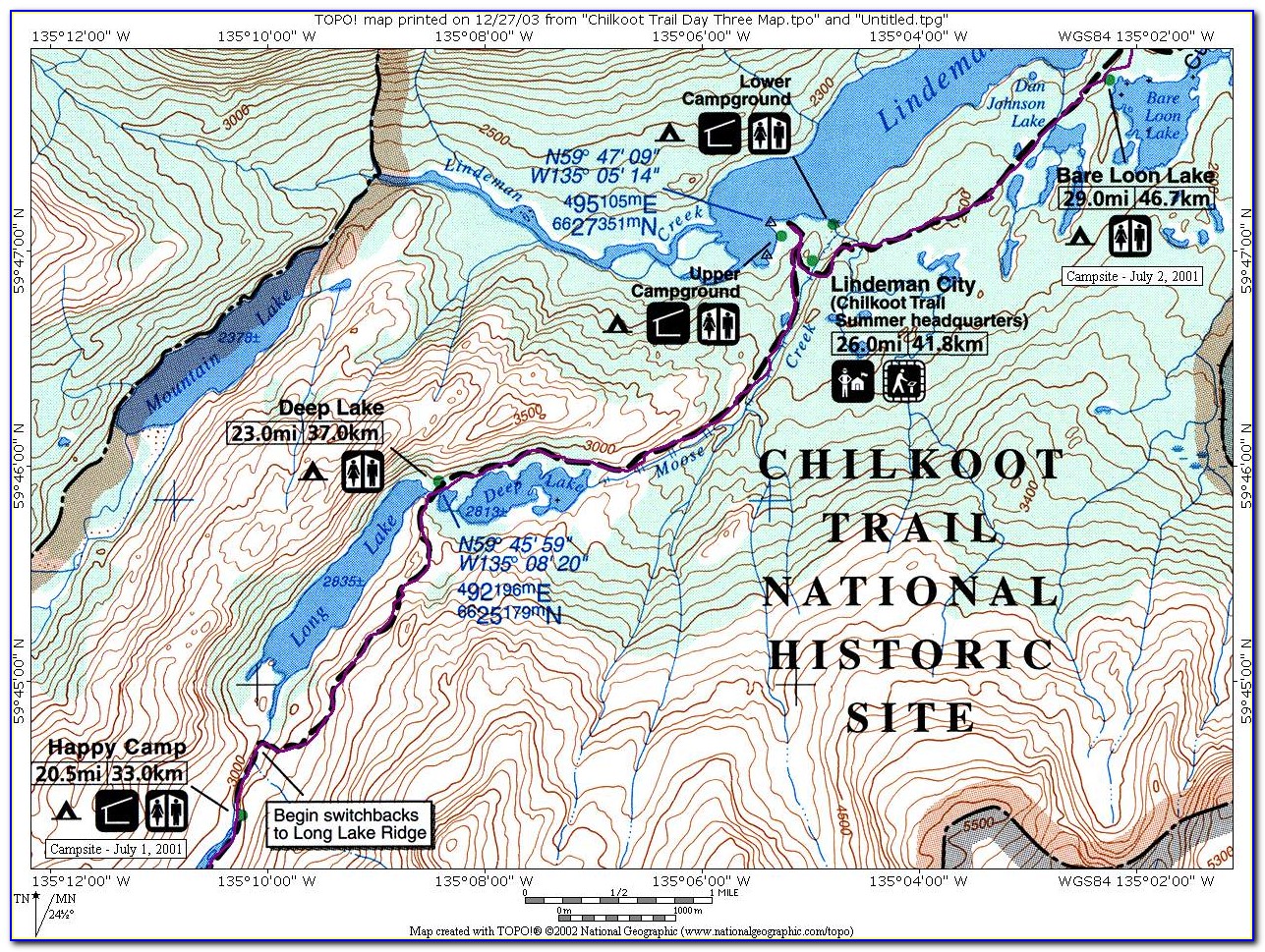 Chilkoot Pass Map