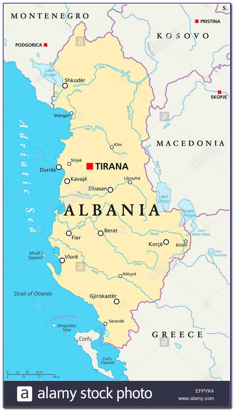 City Map Of Tirana Albania
