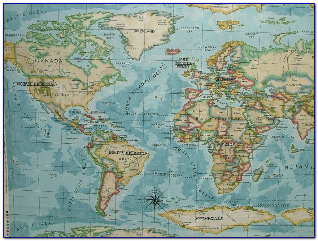 Cloth Map Of The World