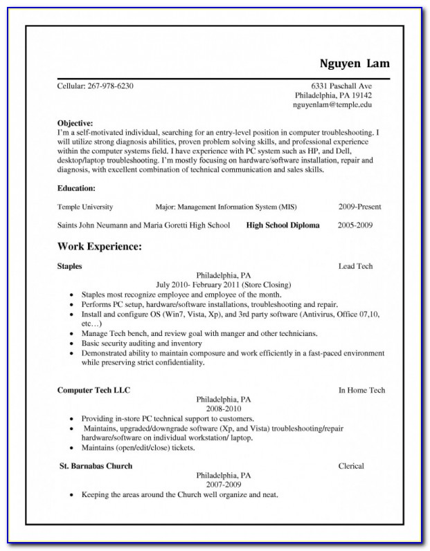 Copies Of Student Resumes