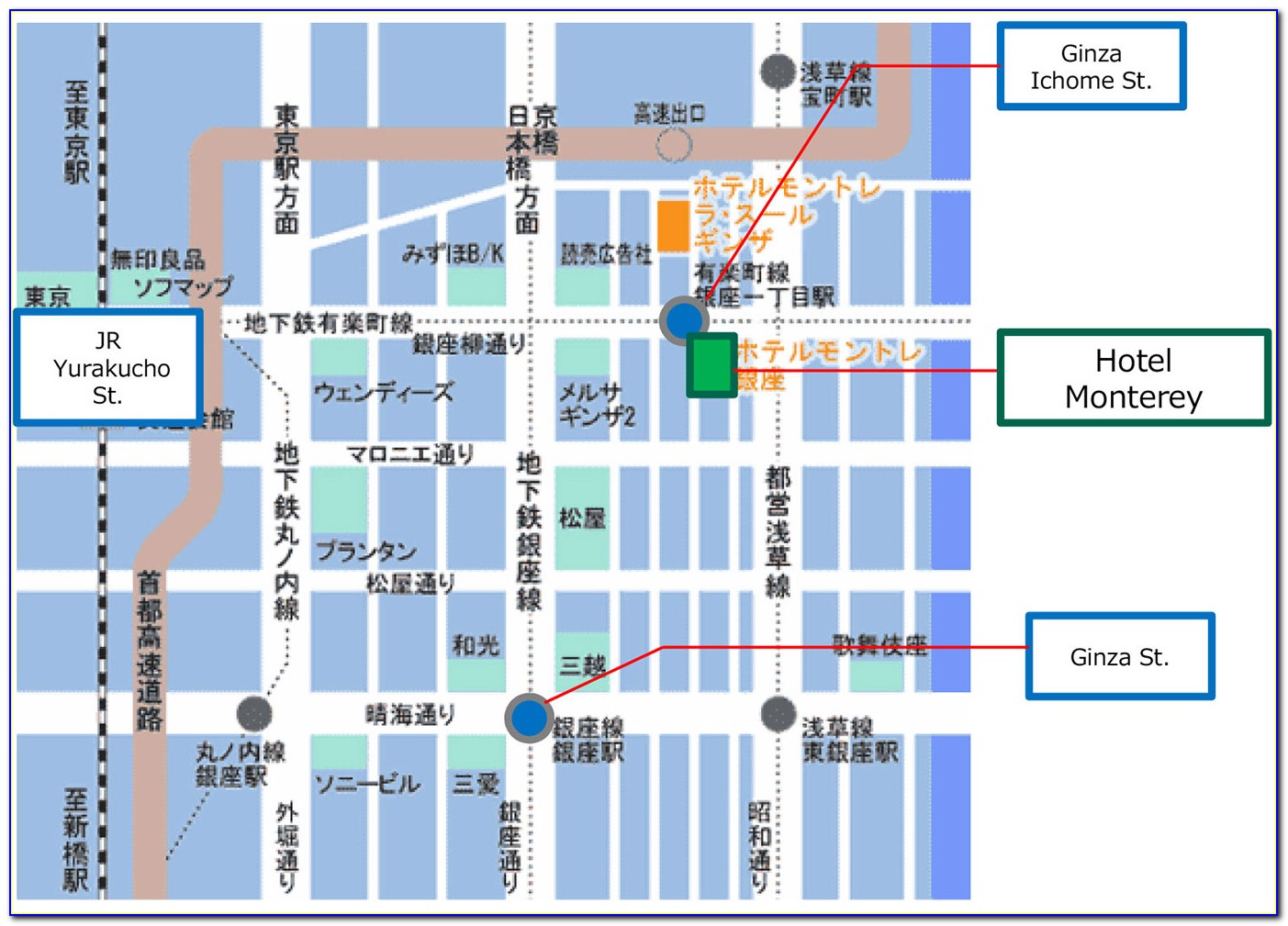 Daiwa Roynet Hotel Ginza Map