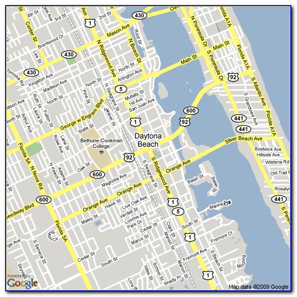 Daytona Beach Shores Hotel Map