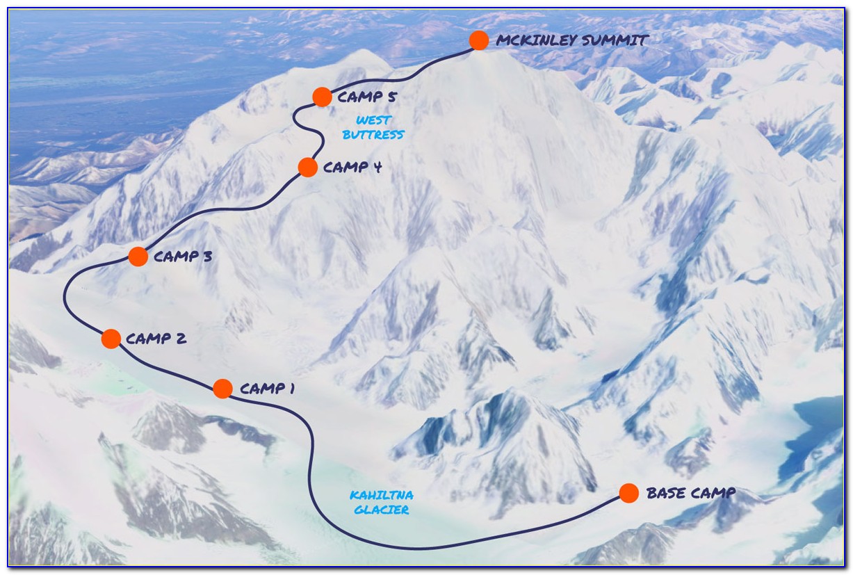 Denali Climbing Routes Map