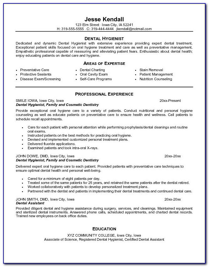 Dental Assistant Resume Templates Word