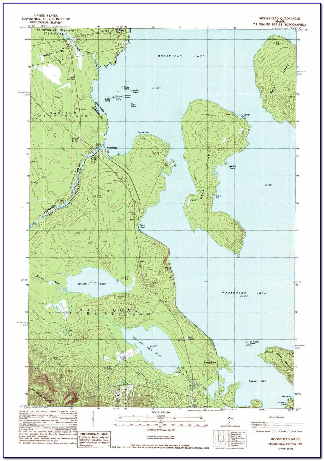 Depth Map Of Moosehead Lake Maine
