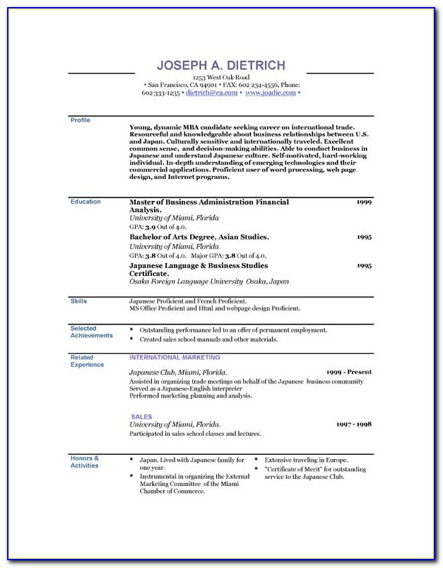 Downloadable Resume Templates For Pages