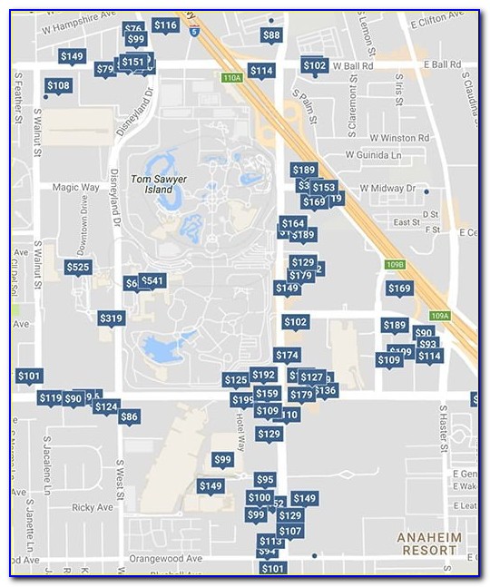 Downtown Disney Anaheim Hotels Map