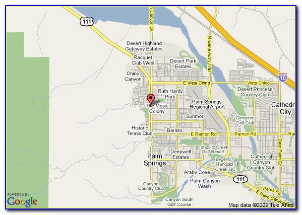 Downtown Palm Springs Hotels Map
