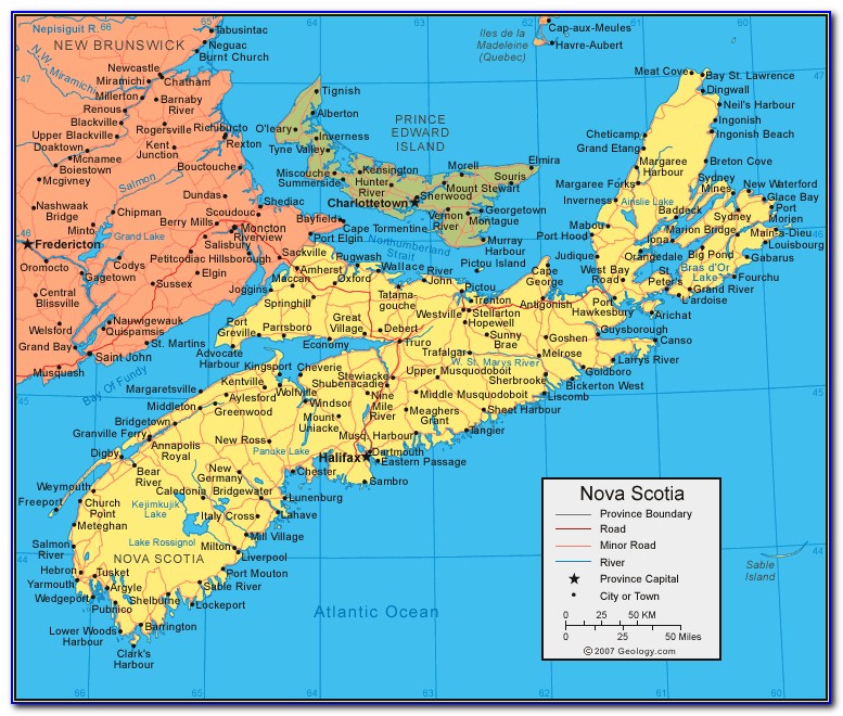 Driving Distance Map Nova Scotia