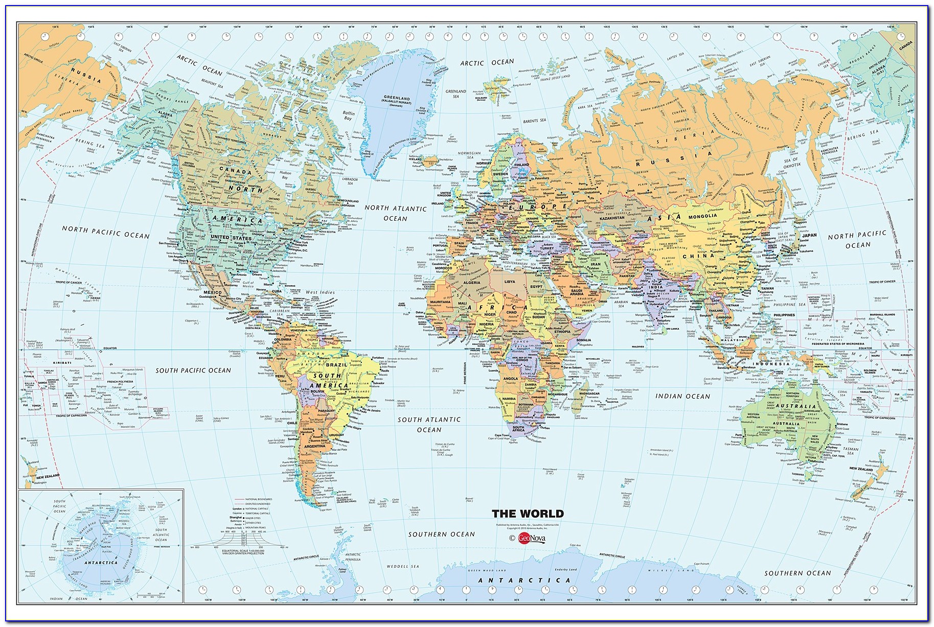 Dry Erase World Map Wall Mural