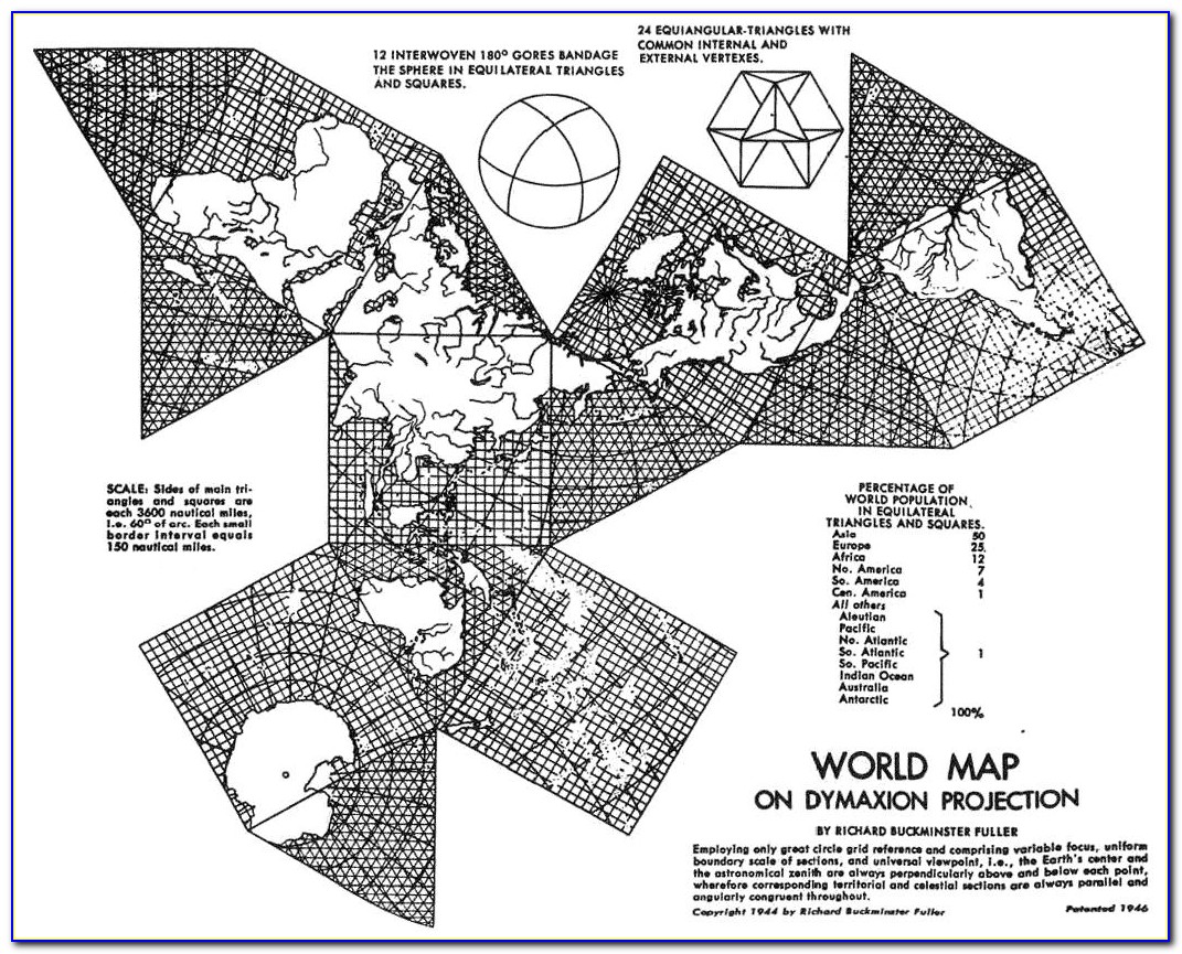 Dymaxion Projection World Map