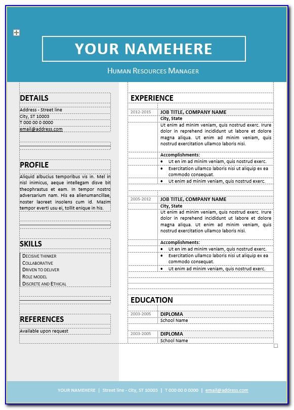 Editable Resume Template Free Download