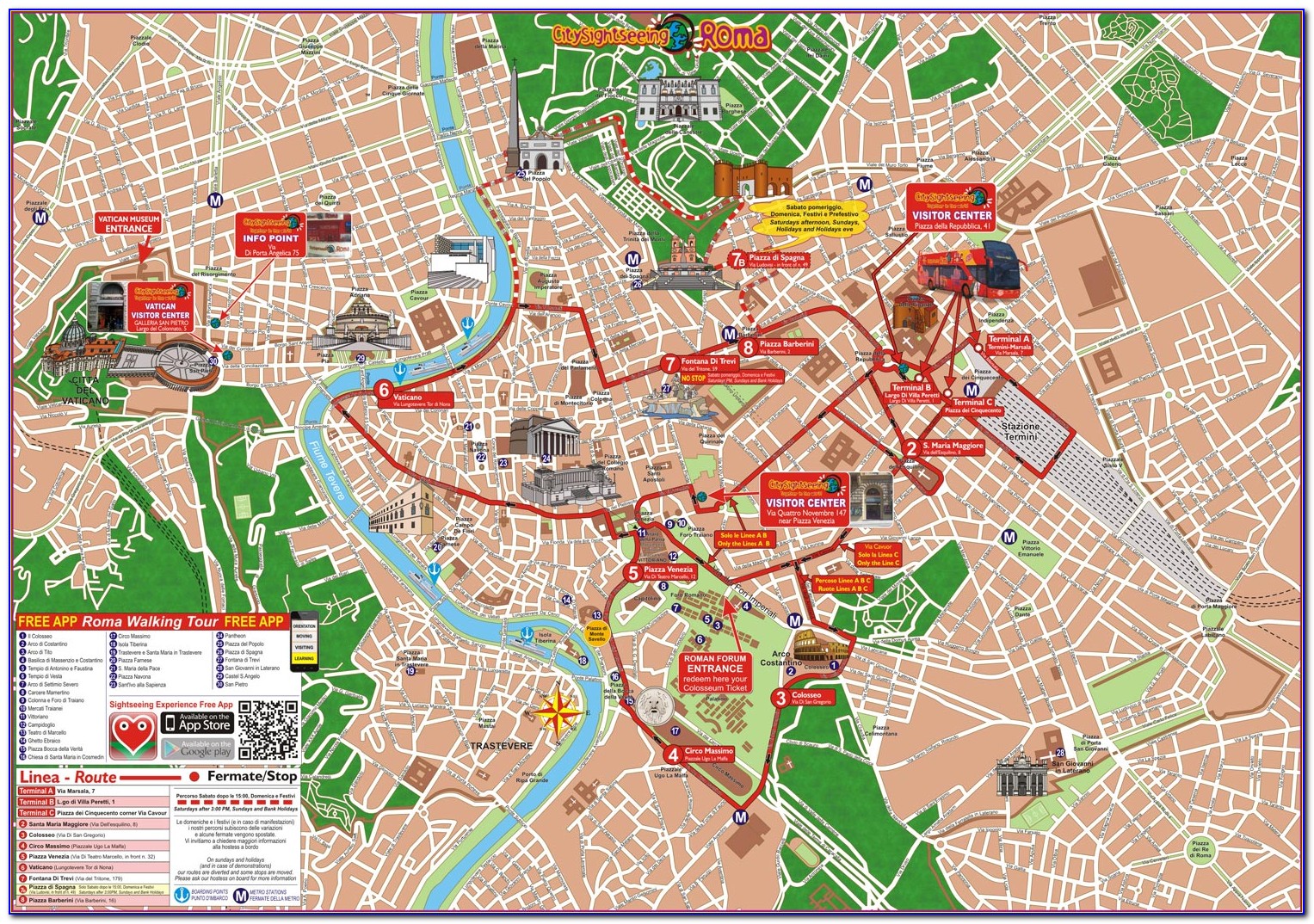 Florence Italy Hop On Hop Off Bus Map