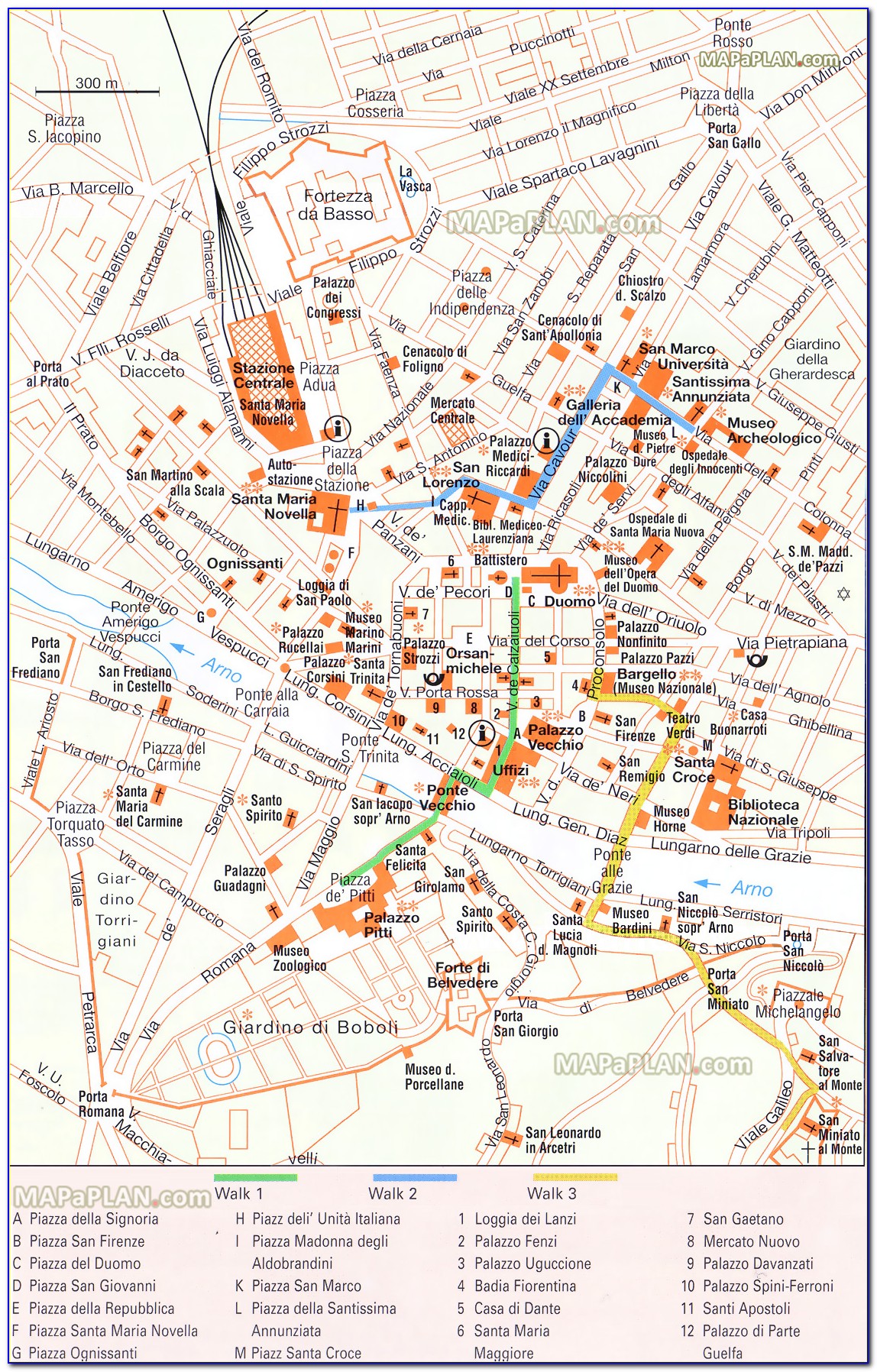 Florence Top Tourist Attractions Printable Map