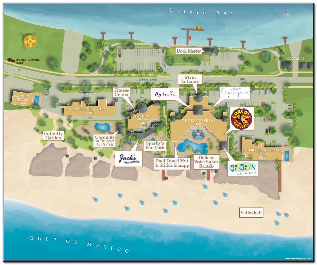 Fort Myers Beach Accommodations Map