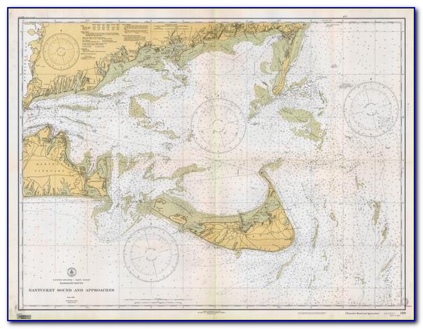 Framed Nautical Map Of Cape Cod