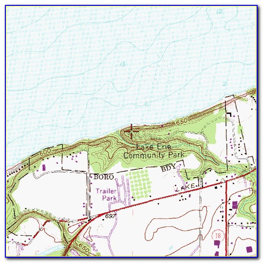Free Lake Erie Topographic Map