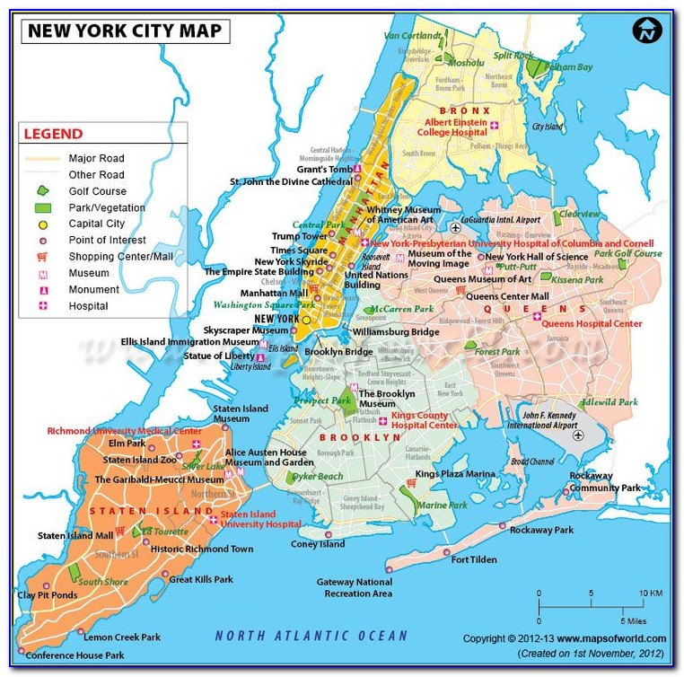 Free Map Of New York City Attractions