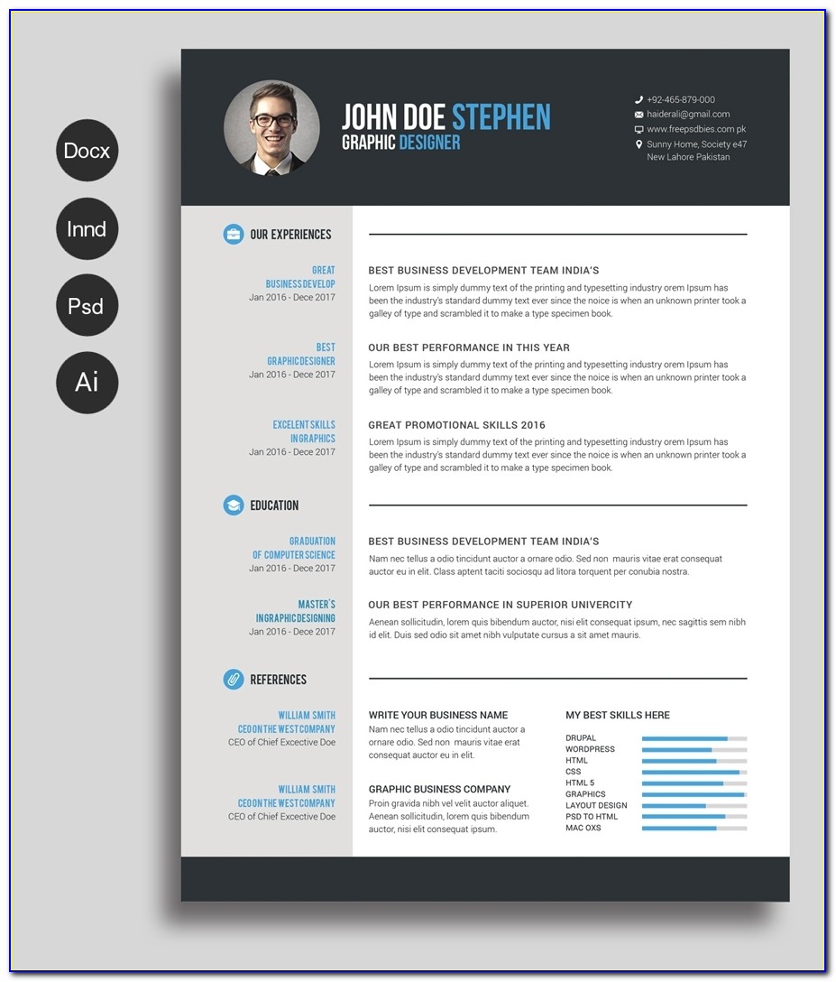 Free Ms.word Resume And Cv Template Free Design Resources With Regard To Free Microsoft Word Resume Templates