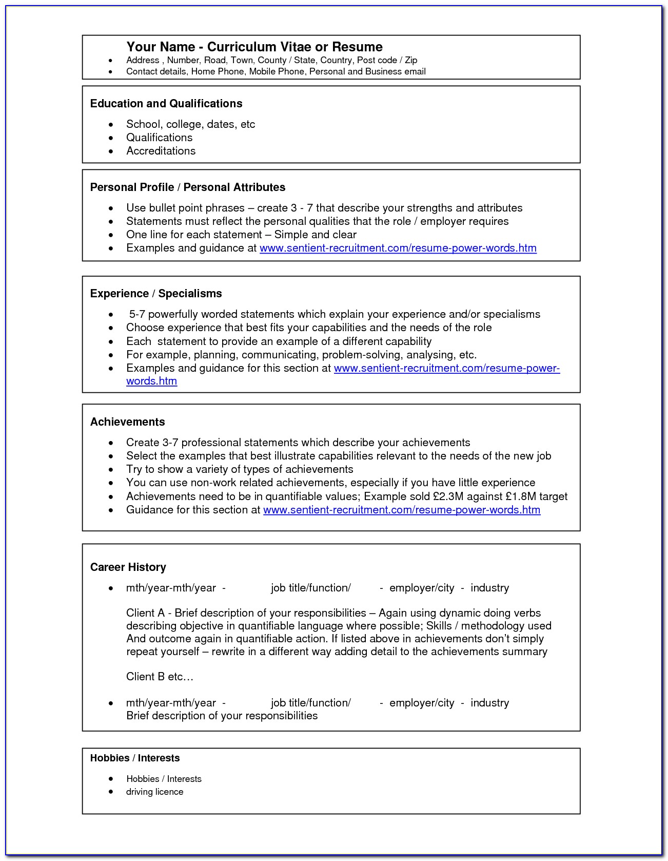 Free Resume Template Microsoft Word Download
