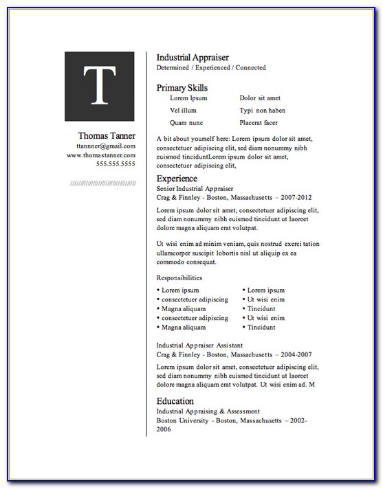 Free Resume Templates For Wordpad