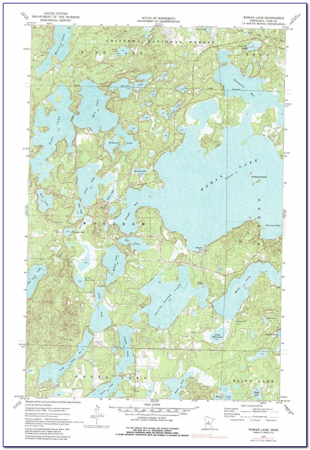 Free Topographic Lake Maps Mn