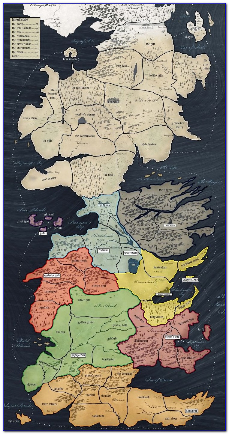 Game Of Thrones Beyond The Wall Map