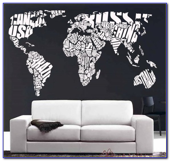 Giant World Map Wall Decal