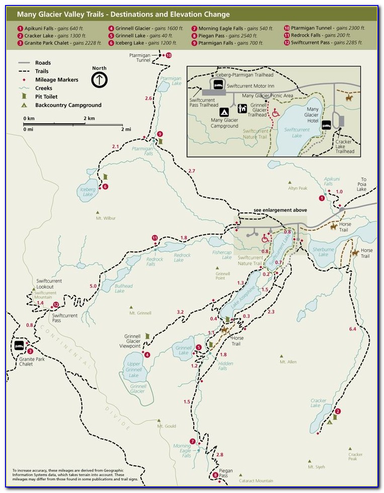 Glacier National Park Backpacking Map