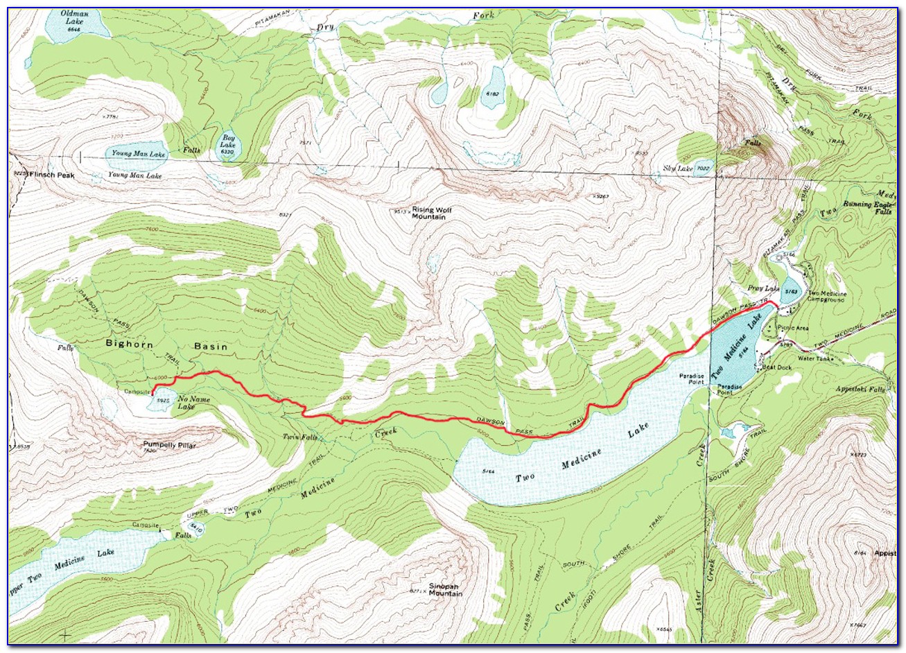 Glacier National Park Canada Topographic Map