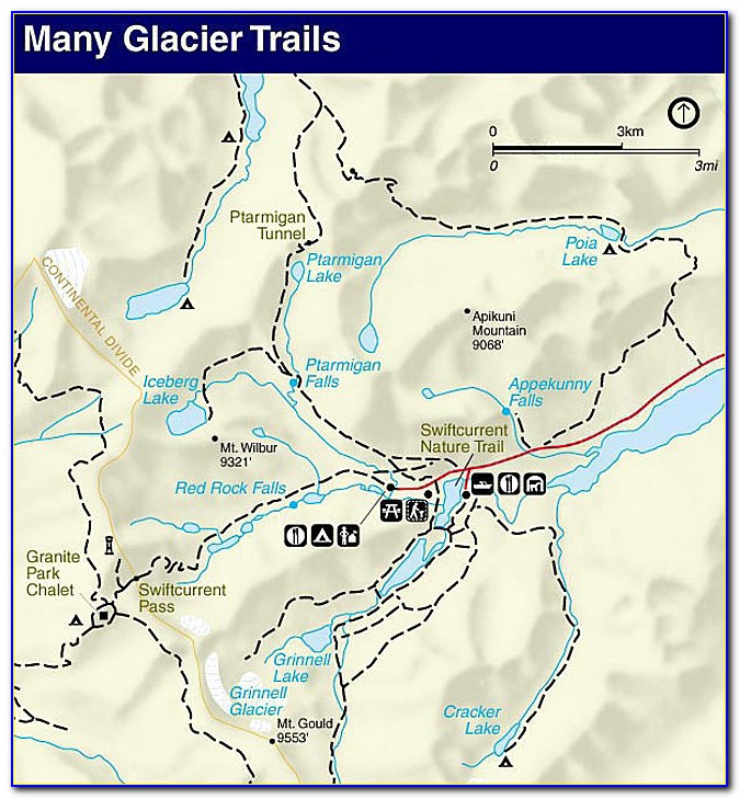 Glacier National Park Highline Trail Map