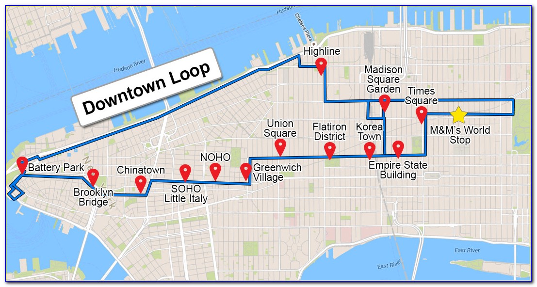 Gray Line New York Hop On Hop Off Bus Map