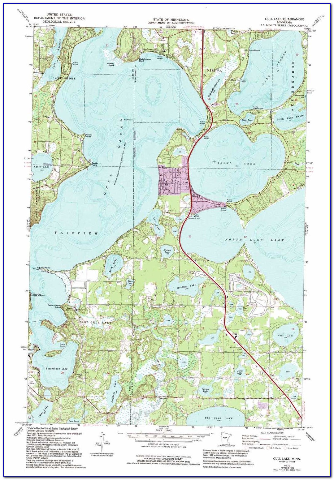 Gull Lake Mn Topographic Map