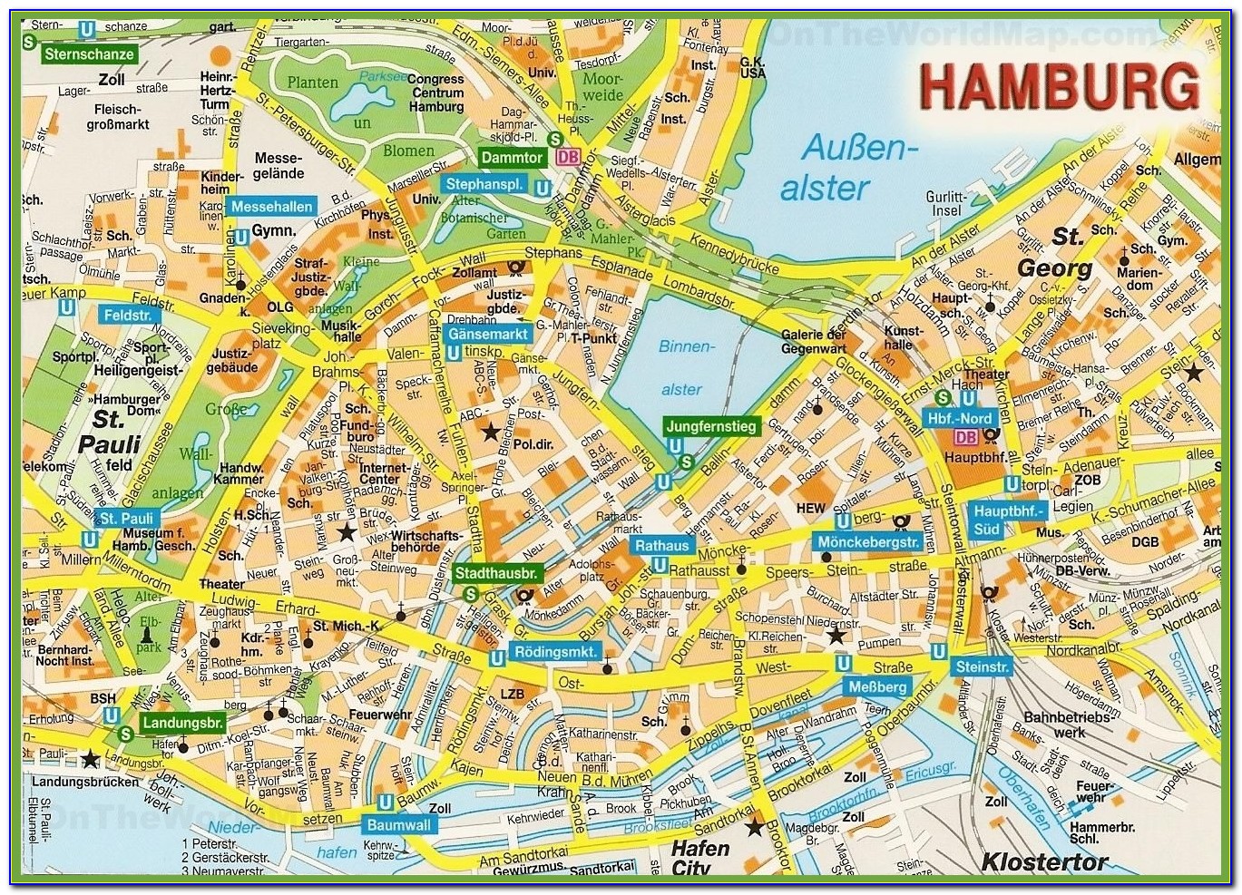 Hamburg City Centre Map
