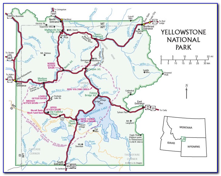 Hiking Maps Of Yellowstone National Park