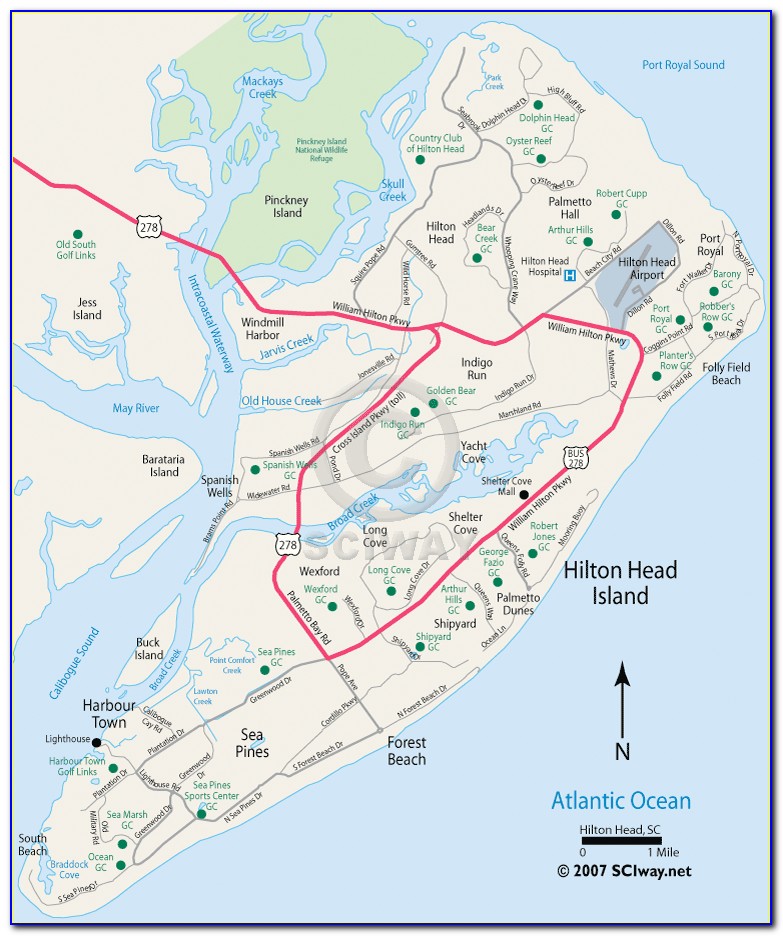 Hilton Head Island Map Prints