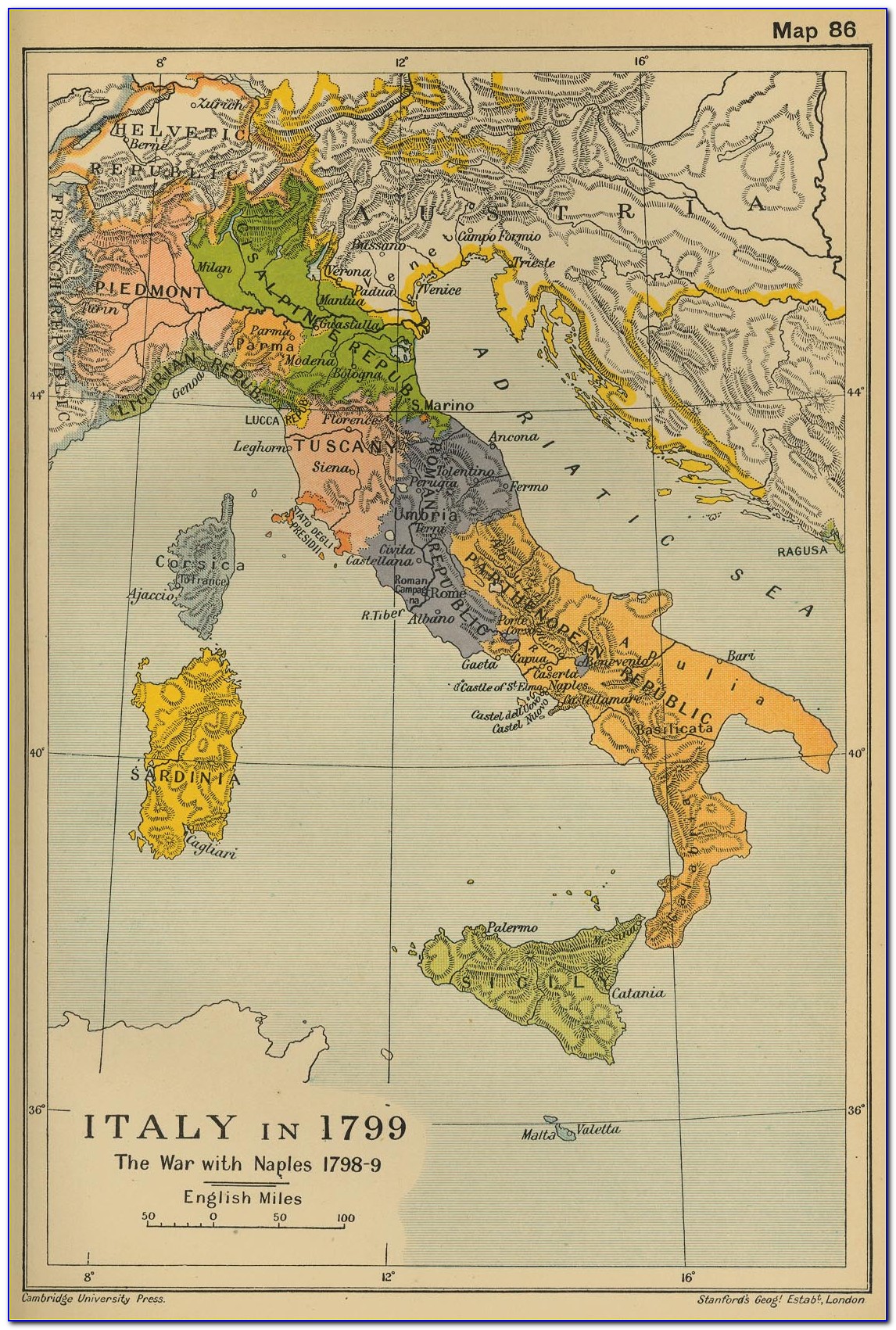 Historical Map Of Italy