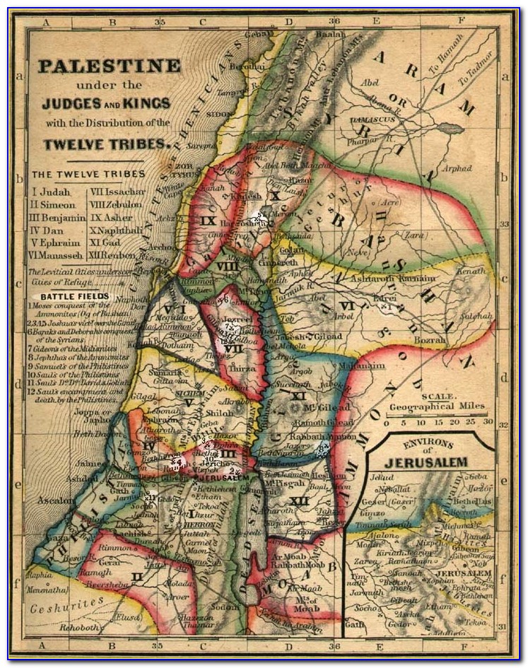 Historical Map Of Palestine