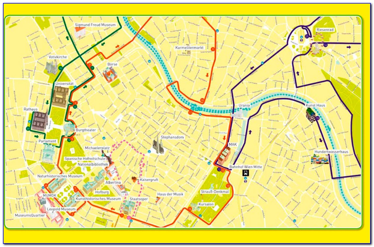Hop On Hop Off Vienna Yellow Line Map