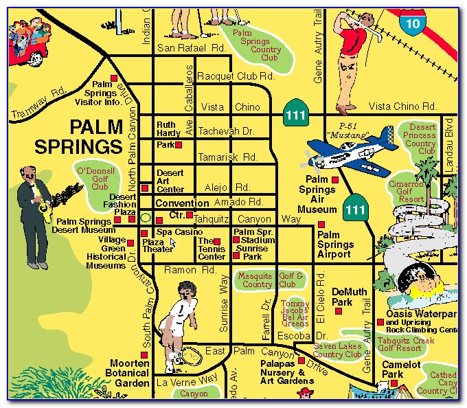 Hotels Downtown Palm Springs Map