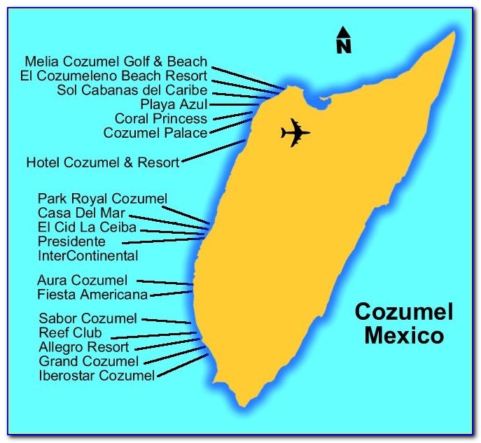 Hotels In Cozumel Map