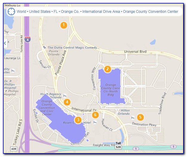 Hotels Near Orlando Convention Center Map